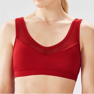 Fabletics Red V Neck Sport Bra